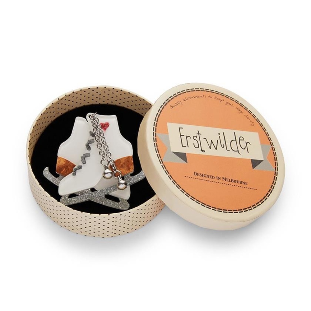 RARE Erstwilder Glitter and Glide Skates Brooch